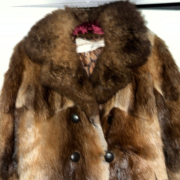 Vintage fur coat Bon Marche muskrat patchwork - Picture 2 of 12